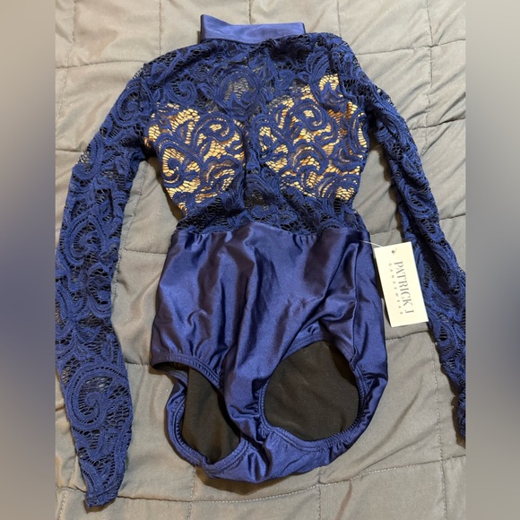 Blue Lace Long Sleeve  Patrick J Leotard - Picture 1 of 6